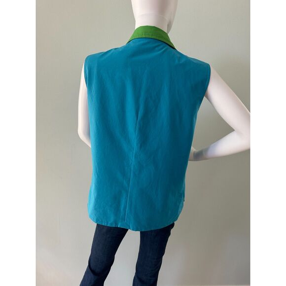 Vintage Ralph Lauren Green Blue Reversible Utility Vest with Pockets size M - Picture 3 of 12